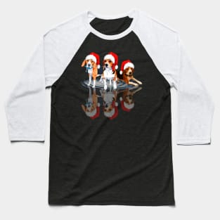 Shadow Beagle Dog Christmas Sweatershirt Cute Beagle Santar Hat Gift T-Shirt Baseball T-Shirt